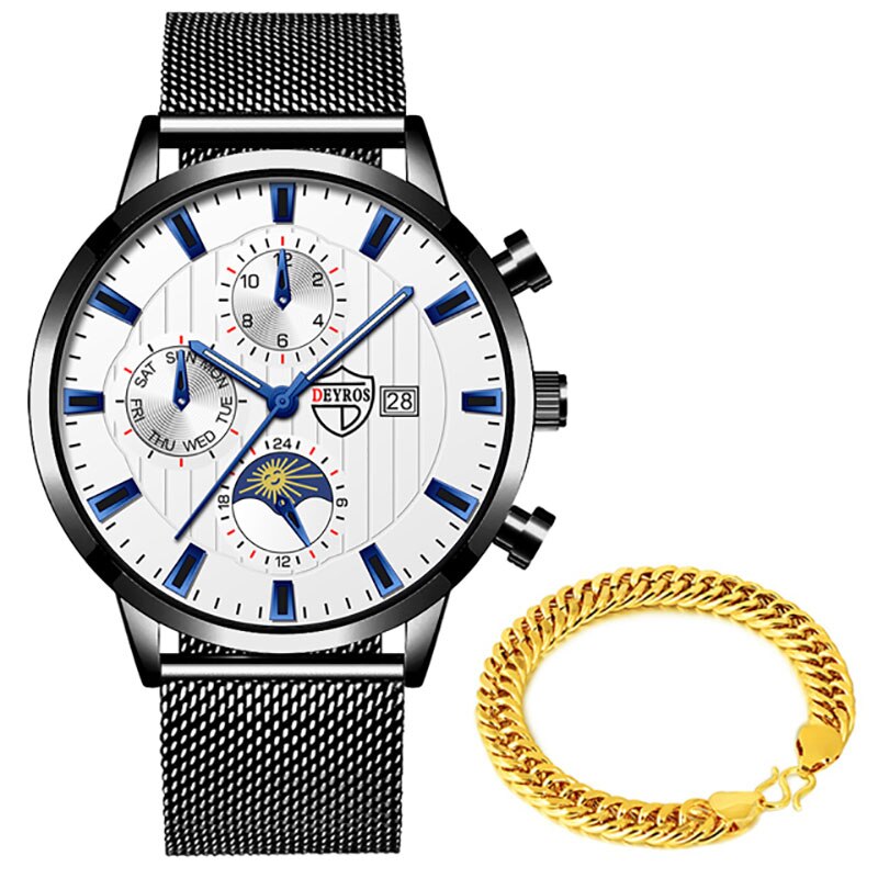 uhren herren Luxus Neue Herren Business Uhren Edelstahl Mesh Gürtel Quarz Armbanduhr Männer Sport Armband Casual Leucht Uhr Uhr